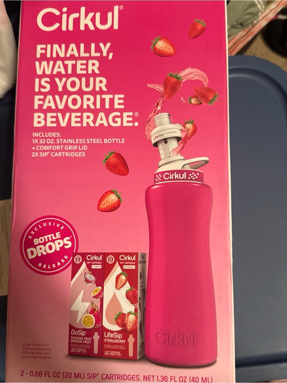Cirkul Strawberry Water Bottle - Pink